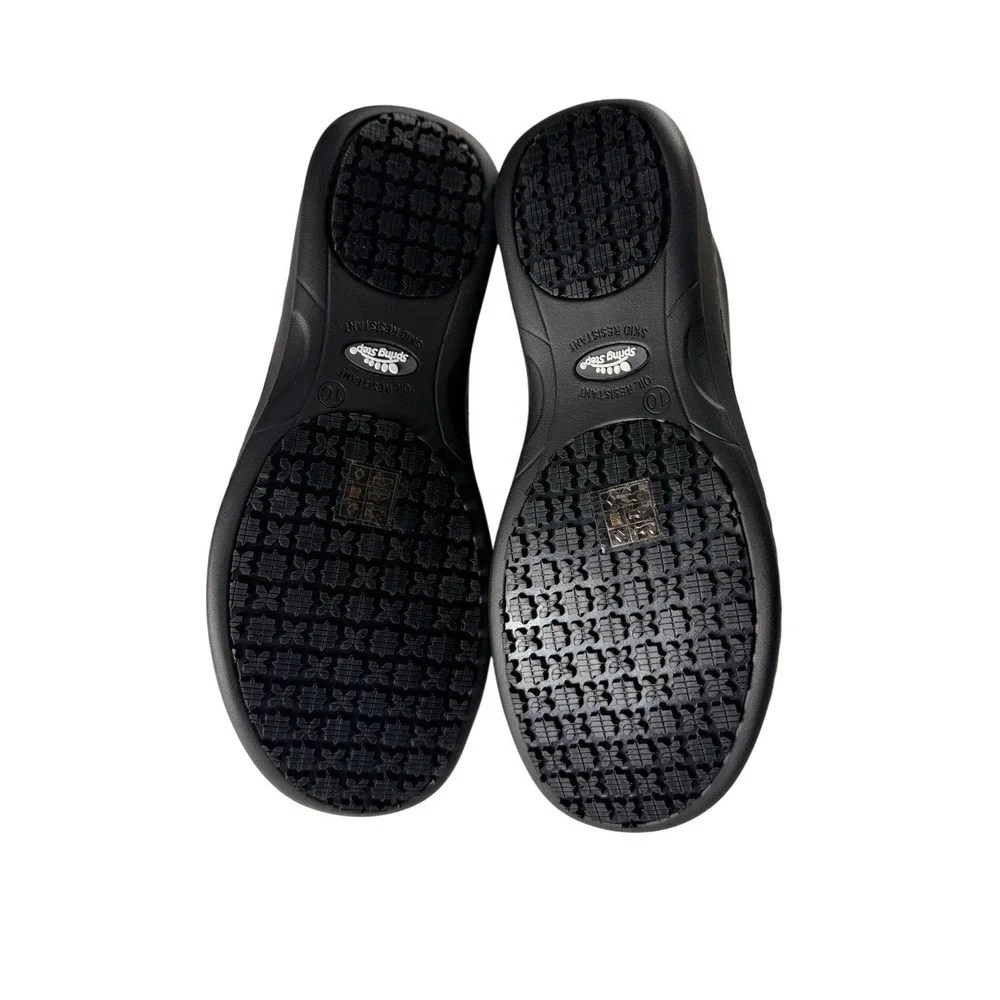 Spring Step Woolin Black Slip On Work Shoes Oil Skid Resistant‎ Mens 10 NWOB